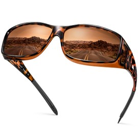 Peekaco Sunglasses Over Glasses for Women Men, Wrap Around Polarized Over Glasses Sunglasses UV400 & TR90 Frame for Driving