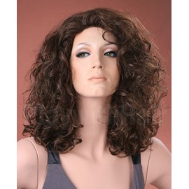 Forever Young UK Ladies Long Bouncy Curls Brown Curly Fashion Wig