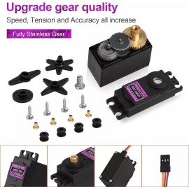 ALISERC 2 X MG996R Metal Gear Digital Torque Servo For Futaba Hitec Sanwa GWS JR Racing