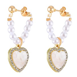 Double Heart Earrings Dangling Heart Drop Earrings For Women Love Heart Dangle Earrings Valentine's Day Mother's Day Gift, Metal