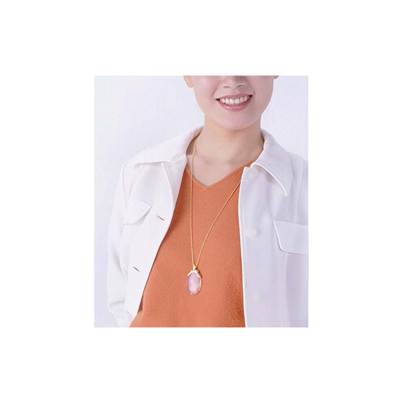 Hogdseirrs Crystal Loupe Pendant Necklace (Gold)