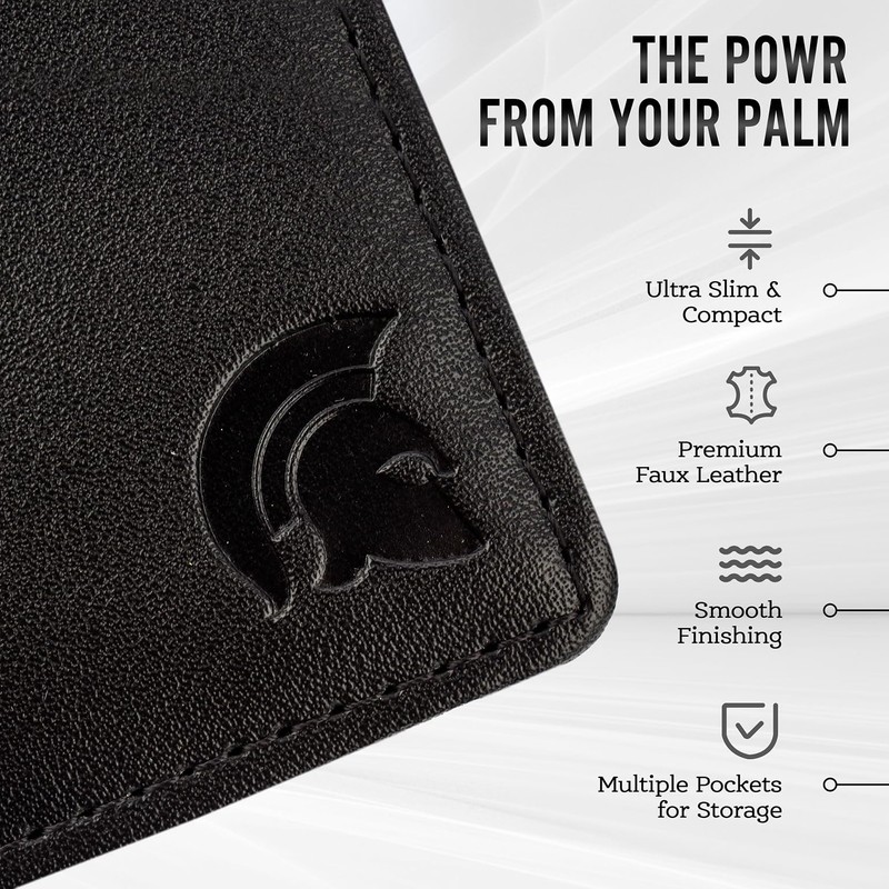 POWR Mens Wallet, Slim Wallet RFID Blocking Minimalist Credit Card