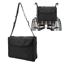 TOPINCN Wheelchair Storage Bag for Hanging, Wheelchair Bag, Large Walker Bag, Multifunctional Wheelchair Armrest Accessories for Scooter Trolley (Black)