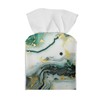 ZDCUSTOM Green Marble Tissue Box Cover Square Tissue Holder PU
