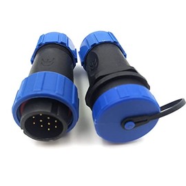 SZJELEN SP21 2Pin-12Pin Panel Mount Aviation Cable Connector Plug Socket,Waterproof IP67 Cable Gland Cap (10Pin)