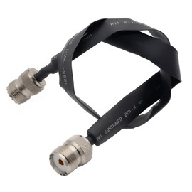 wfsulee 2 Pieces 15.8 Inchs Door/Window Pass Through Flat Coaxial Cable SO239 Compatible with UHF Female to UHF Female