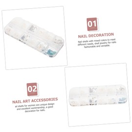 BIUDECO 12grid Nail Charms Nail Shell Flakes Elegant Decorations for Weddings Parties and Special Events for Women