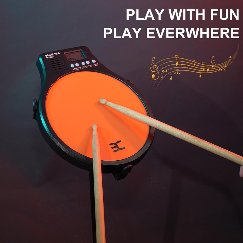 EX [3-IN-1] Portable Digital Electronic Drum Pad, with [Metronome, Speed