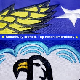 VSVO US Air Force Flag 3x5 Ft - Double-Read Series Embroidered 300D Nylon Military Flag, 2 Pcs USAF Flags Stitched Together for Outdoor Use, Brass Grommets, Heavy Duty, 3-ply