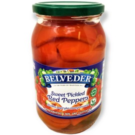 Belveder Sweet Pickled Red Peppers 31.74 oz 900g, Vegan, Non-GMO, Gluten-Free Pack of 1