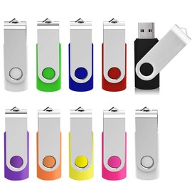 Unidad flash de 32 GB, paquete de 10 unidades flash USB de 32 GB, unidad de pulgar UBIOER unidad de memoria para almacenamiento de datos, intercambio de archivos USB 2.0, 10 colores (32 G)