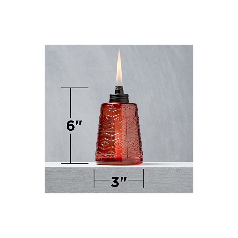 TIKI Brand Molded Glass, Decorative Table Top Torch for Outdoor