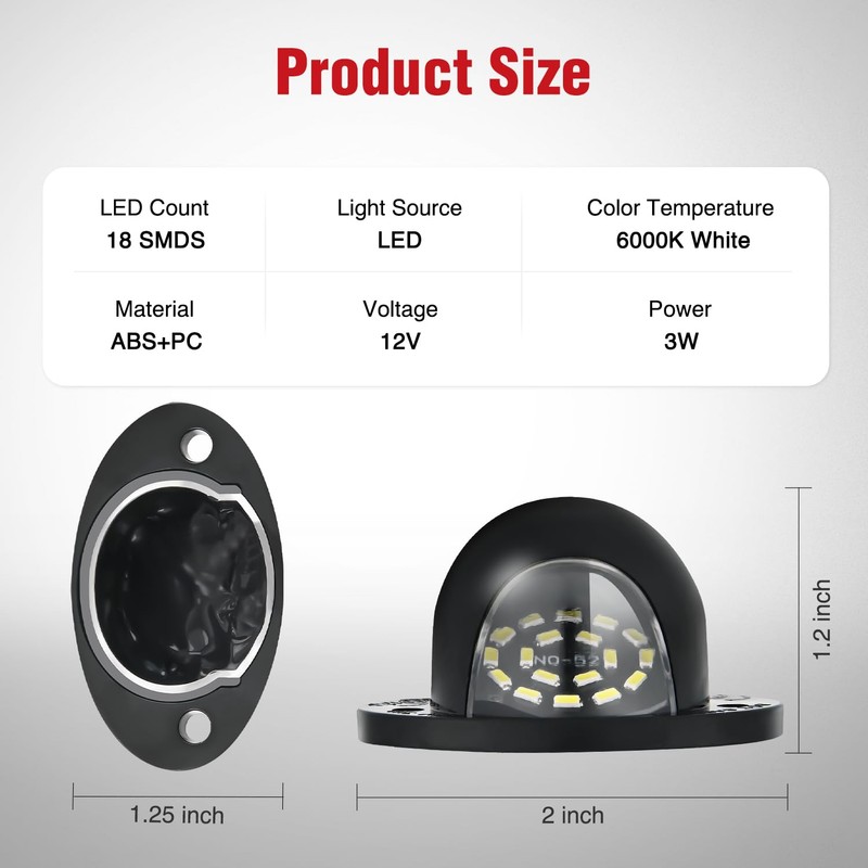 Nilight License Plate Light Compatible with 1994 1995 1996 1997