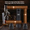 All-in-one Cigar Torch Lighter with Triple Flame, 2 Cigar Holders,
