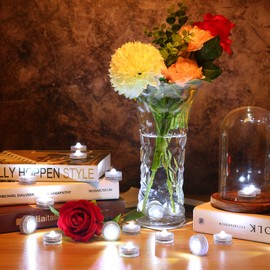 HL HL Flammenlose LED Kerzen Teelichter, Mini Unterwasser Licht, 100 Stunden LED Teichbeleuchtung Dekolichter fr Teich, Pool, Aquarium, Vase, Badewanne, Spa, Party, Festival12 Stck, Weiss