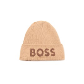 BOSS Big Logo Knit Hat, Iconic Camel, One Size