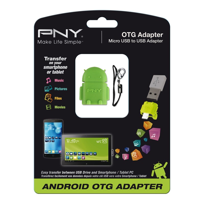 PNY Robot Micro USB & USB on-the-go OTG adapter