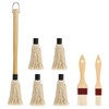 SWJLR 18.3" Removable Rubberwood Long Handle BBQ Mop 4 Pcs