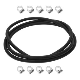 HEROFFIX 1 Set 1/4" Fuel Line Kit 8ft Vacuum Hose Automotive Fuel Hose with 10 Clamps Black NBR Rubber