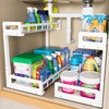 Under Sink Organizer 2 Pack, 2-Tier Easy-Glide Pull Out Cabinet