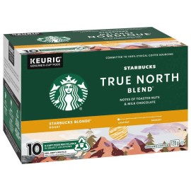Starbucks True North Blend Blonde Roast Coffee, K-cup Pods, 10 count, 120g/4 oz