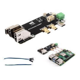 Wonrabai Micro HDMI to HDMI Adapter Board for Raspberry Pi 5 / Raspberry Pi 4B, Dual 4K Outputs HDMI Female Multifunctional Connector Adapter Two Power Supply Methods-Type-C Port or Screw Terminal