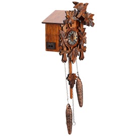 River City Clocks 12 Melody Quartz Cuckoo Clock with Five Leaves and Bird