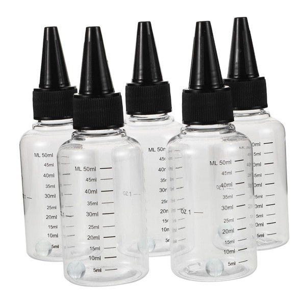 Gadpiparty 5pcs Plastic Craft Bottles with Graduated Scale Squeeze Mixing