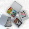 Multipurpose square tin case Detachable lid - transparent window 3ea