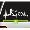 K1075 Baseball Guy Batter Batting Heartbeat Lifeline Decal Sticker (White)