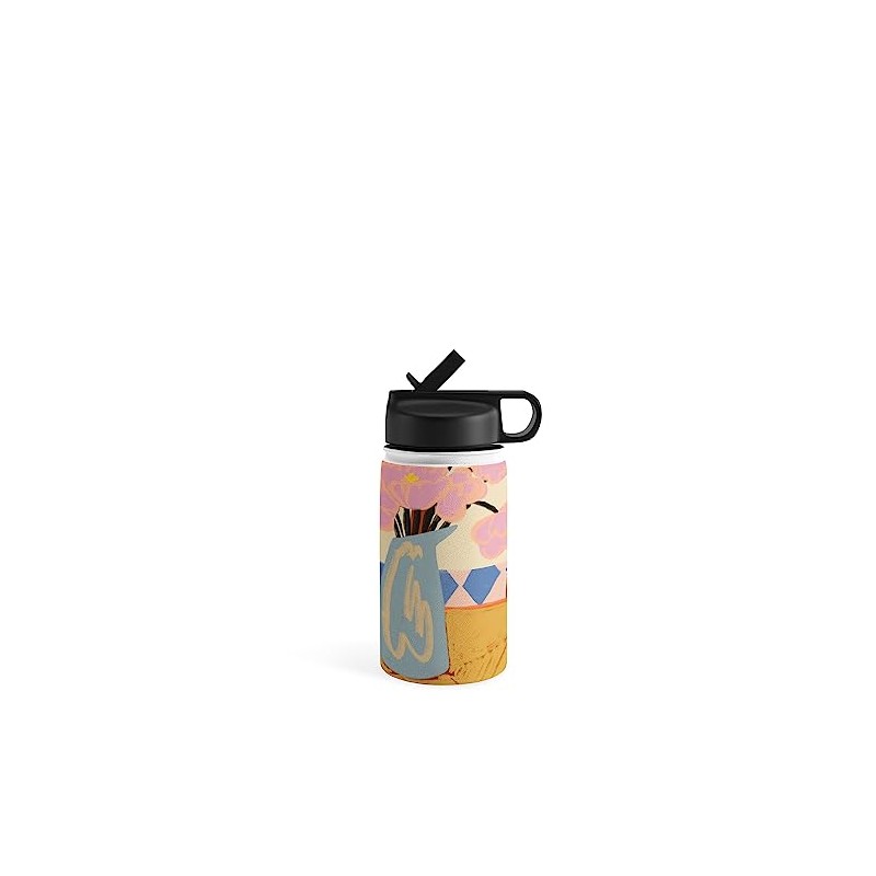 Deny Designs Water Bottle, Straw Lid 12 oz, sandrapoliakov FLOWERS