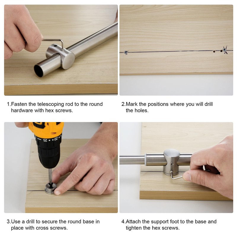 Valet Rods for Closets, Adjustable Closet Rods for Hanging Clothes,