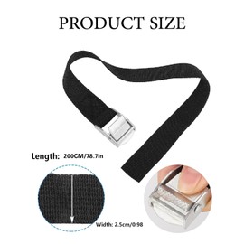 ANROI Pack of 6 lashing straps, adjustable fastening strap with clamp lock for bicycle, motorcycle, luggage, packages, camping (black)