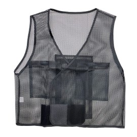 PAX-ASIAN #936 Cool MAX Unisex Thermal Protection Mesh Vest, Cooling Sensation, 2+1 Ice Pack Storage Pockets, Can Store Plastic Bottles (Coolant Not Included) Black, Black