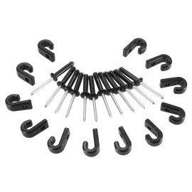 Unbranded 12Pcs J Hooks Lashing Hooks Bungee Hooks with 12 Rivets for Paddle Board