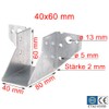 Joist Hanger 40 x 60 mm External Galvanised - Steel