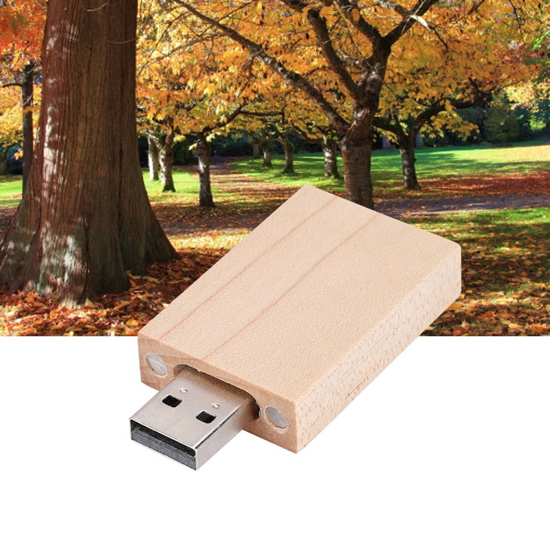 USB 2.0 Custom Primitive Simplicity Maple Wood USB Square Box
