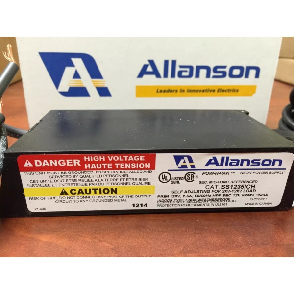 Allanson SS1235ICH Self Adjusting 2K-12KV, 35mA Electronic Neon Sign Transformer