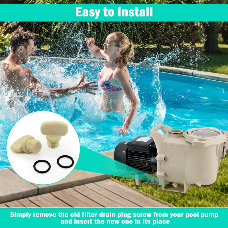 Pool Pump Drain Plugs 071131-192115 with O-Ring Replacement for Pentair