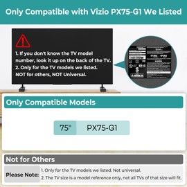 Metal TV Stand Base Only for Vizio PX75-G1, Not for Other Models, Only for Vizio TV Legs Replacement We Listed with Screws & Instructions, Easy to Install