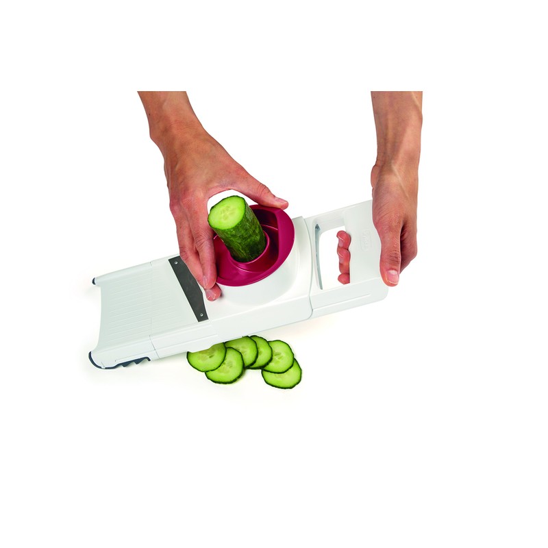 Zyliss E900027 4 in 1 Gemüsehobel, Kunststoff/Edelstahl, weiß/Rot, Mit 4
