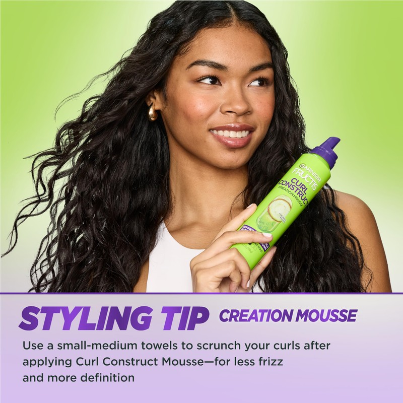 Garnier Fructis Style Curl Construct Creation Mousse, 6.8 Oz, 1