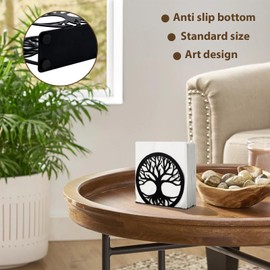 MSJGA Napkin Holder for Table, Standing Napkin Dispenser Outdoor Farmhouse Black Cocktail Napkin Holders for Kitchen Coffee Shop Dining Room (6"x 1.7"x 4.9")