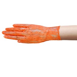ZaZa Bridal Flower Pattern Women's Lace Gloves Wrist Length-Orange