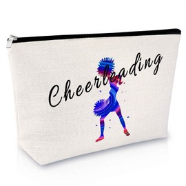 Cheerleader Gifts for Women Makeup Bag Cheerleading Thank You Gift Cheer Team Gift for Women Cheer Mom Retirement Gift for Cheer Coach Cheer Mom Christmas Birthday Gift Travel Cosmetic Pouch
