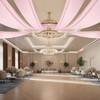 WUPYI Chiffon Ceiling Drapes,6 Panels 5FT x 20FT Pink Ceiling