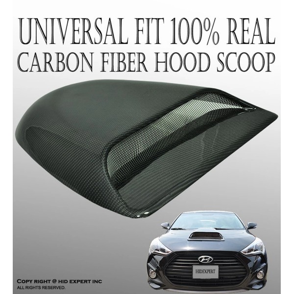 ICBEAMER JDM 100% Real Carbon Fiber DECORATIVE FUNCTIONAL HOOD SCOOP