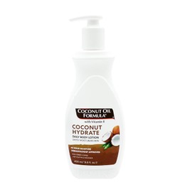 Coconut Oil Formula Body Lotion with Vitamin E, Coconut Hydrate Daily Moisturiser for Dry Skin, 400ml with KRISP Cosmetic Spatula