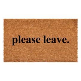 Calloway Mills Please Leave Doormat (Tan/Black, 17" x 29")
