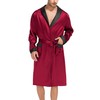 SWOMOG Mens Satin Robe Lightweight Silk Spa Bathrobe with Shorts